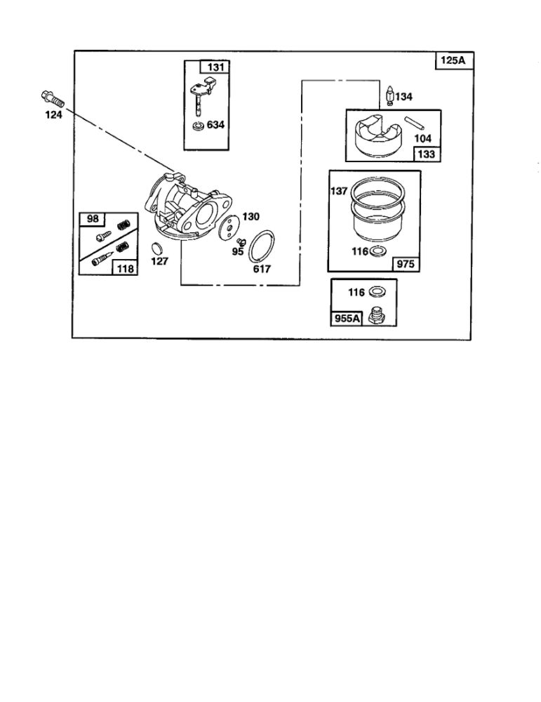Carburetor 2 Diagram and Parts List for 124800-124899 3201-3246 Briggs and Stratton Engine